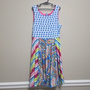 Emily West Flip And Twirl Multicolor Reversible Dress Size 12